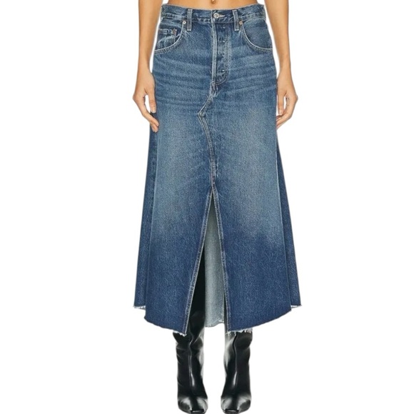 LN Citizens of Humanity Mina Reworked Denim Jean 
A-Line Maxi Skirt - 29 - Picture 1 of 15